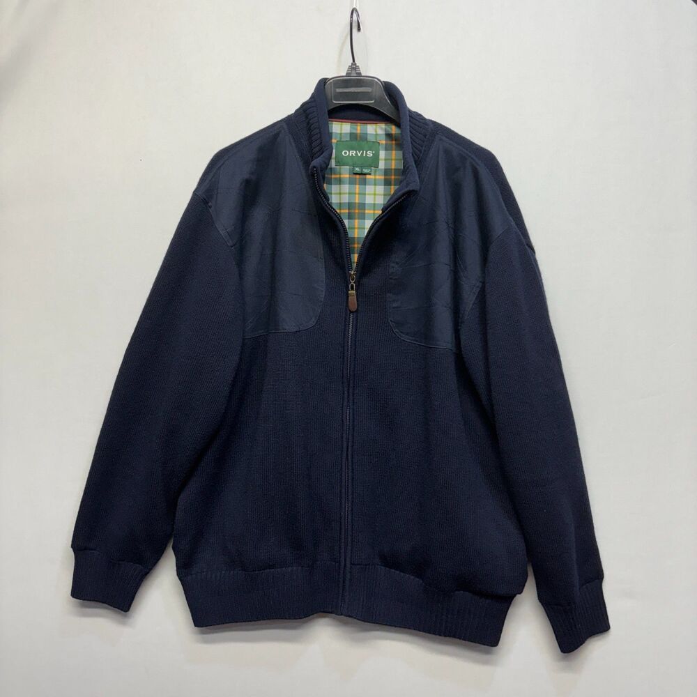 Orvis Men Ultimate Foul Weather Sweater Jacket XL X-Large 100% Wool D097 -5